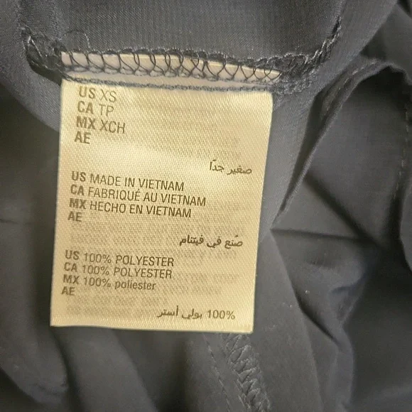 INC Macy's Navy Blue Ruffle Front Cold Shoulder Blouse, Size XS, EUC - Picture 4 of 5